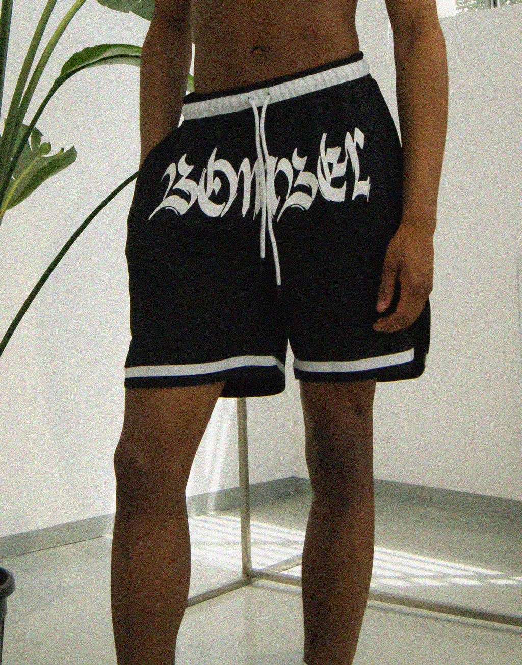 BOMBER LOGO SHORTS - BLACK