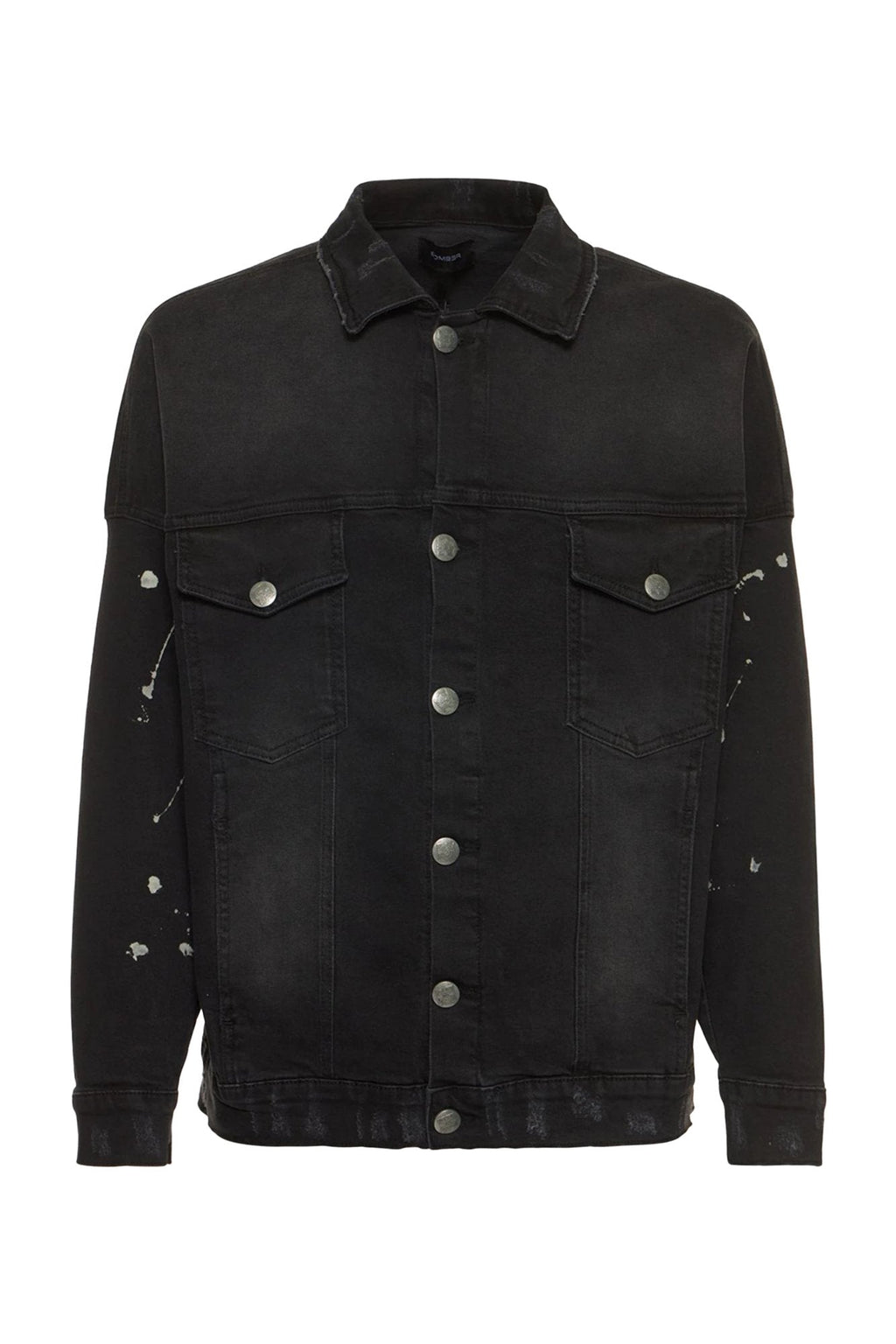 BOMBER PAINT DENIM JACKET - VINTAGE BLACK