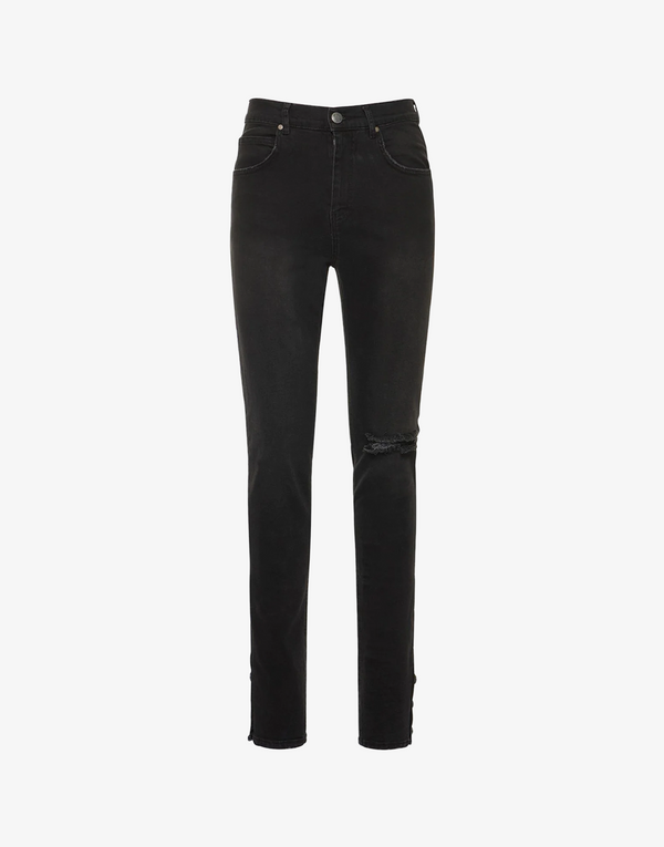 BOMBER BUTTON DENIM PANTS - VINTAGE BLACK