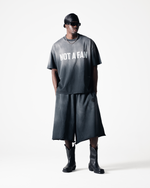 LOGO LONG SHORTS - FADED BLACK