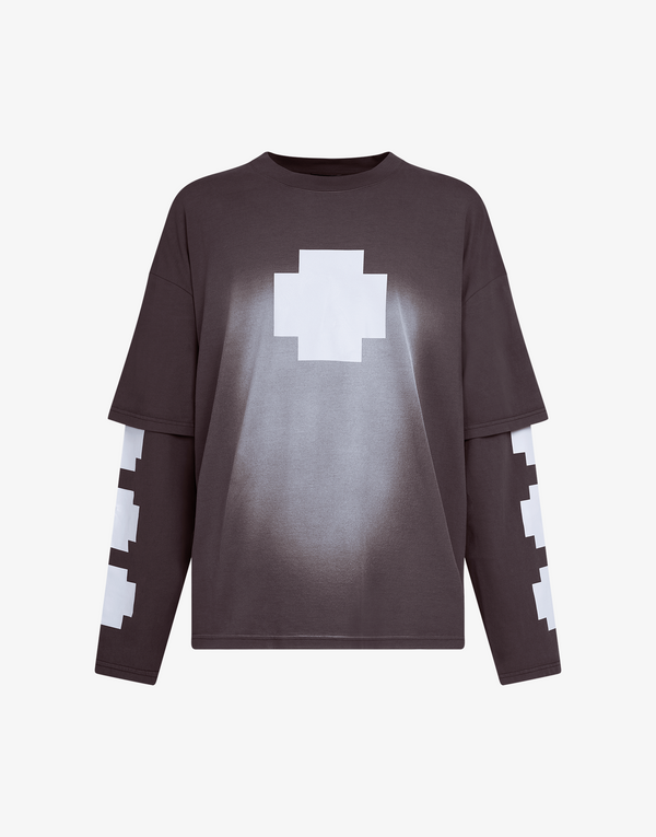 PLUS LONG SLEEVE T-SHIRT - BROWN