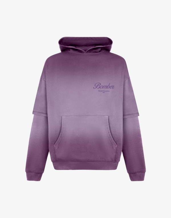 1997 DOUBLE SLEEVE HOODIE - PLUM