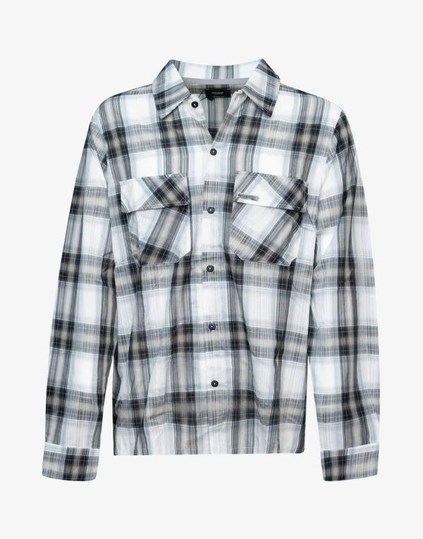 BOMBER FLANNEL SHIRT - CREAM