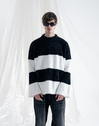 BOMBER STRIPED KNIT - BLACK / WHITE