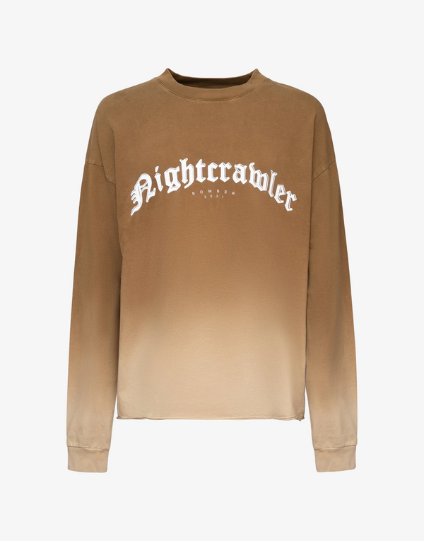 NIGHTCRAWLER LONG SLEEVE T-SHIRT - FADED BROWN