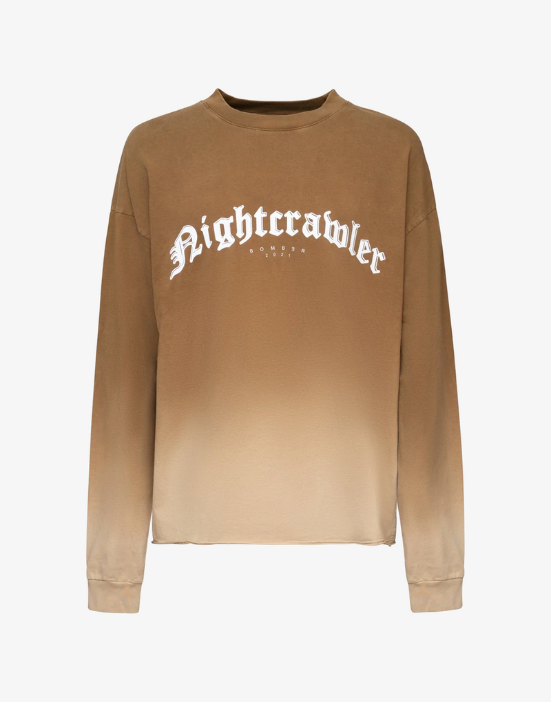NIGHTCRAWLER LONG SLEEVE T-SHIRT - FADED BROWN