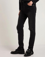 BOMBER BUTTON DENIM PANTS - VINTAGE BLACK