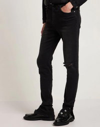 BOMBER BUTTON DENIM PANTS - VINTAGE BLACK