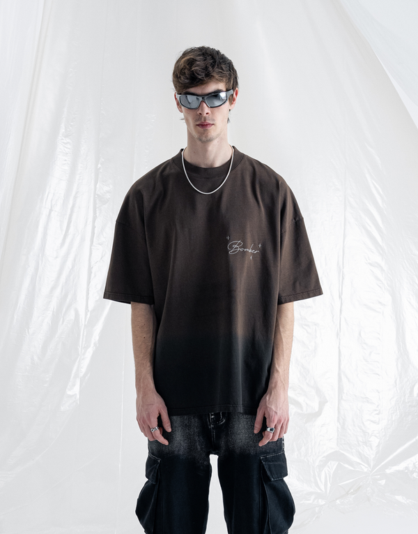 BOMBER DREAM AWAKE T-SHIRT – BROWN/BLACK