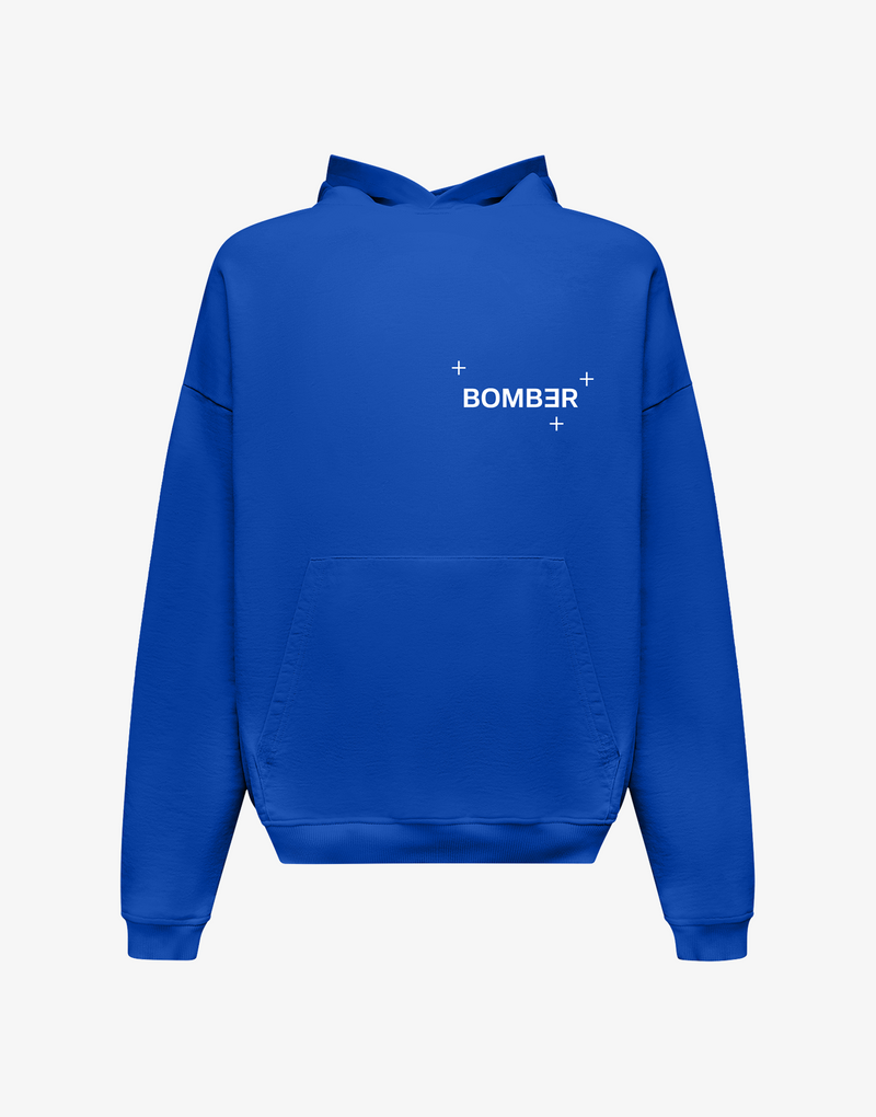 BOMBER LOGO HOODIE - BLUE