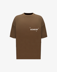 BOMBER LOGO T-SHIRT - BROWN