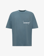 BOMBER LOGO T-SHIRT - GREY BLUE