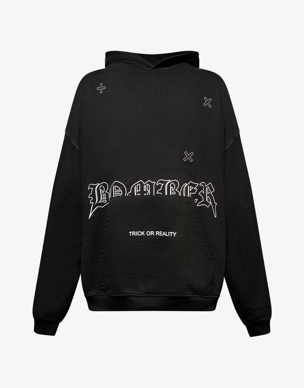BOMBER PLUS HOODIE - BLACK