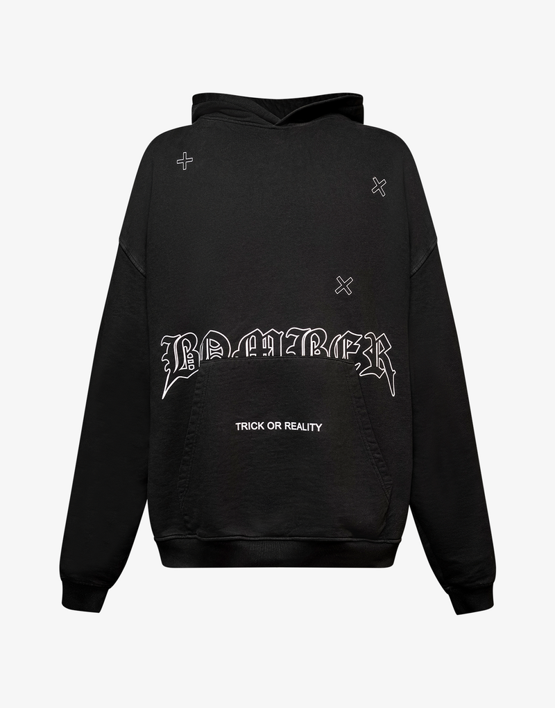 BOMBER PLUS HOODIE - BLACK