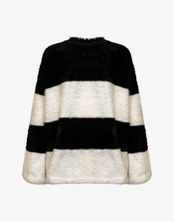 BOMBER STRIPED KNIT - BLACK / WHITE