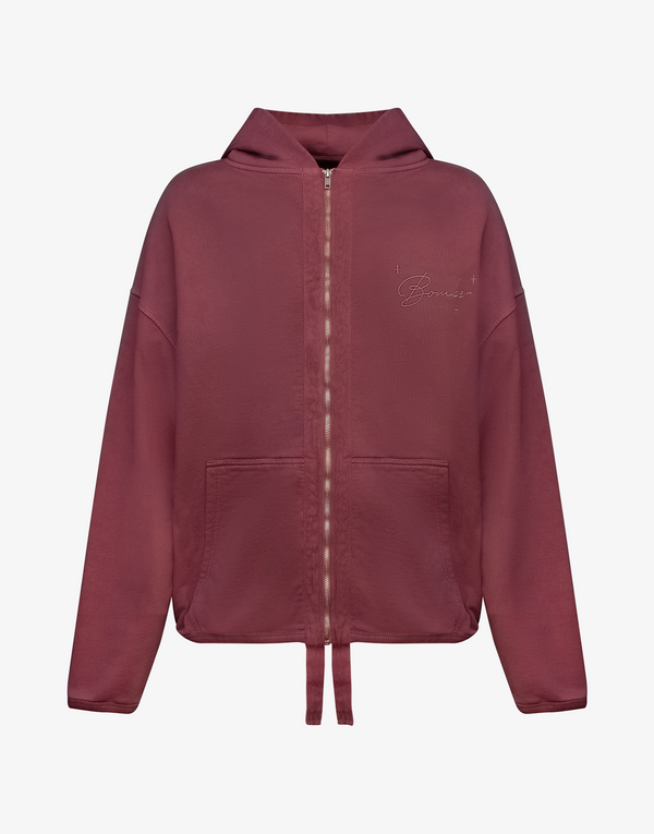 BOMBER REVERIE ZIPPER HOODIE - VINTAGE RED