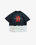ASYMMETRICAL T-SHIRT - BLACK / CREAM