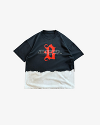 ASYMMETRICAL T-SHIRT - BLACK / CREAM