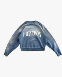 POP ICON CREWNECK - FADED BLUE