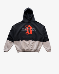 ASYMMETRICAL HOODIE - BLACK / CREAM