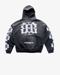 EMBLEM HOODIE - FADED BLACK