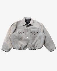 PUFFER DENIM JACKET - GREY BLUE