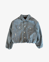 PUFFER DENIM JACKET - BLUE
