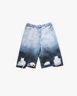 DENIM LONG SHORTS - OMBRE BLUE