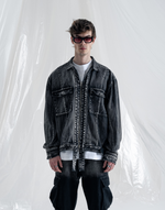 BOMBER DENIM JACKET - VINTAGE GREY