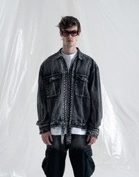BOMBER DENIM JACKET - VINTAGE GREY