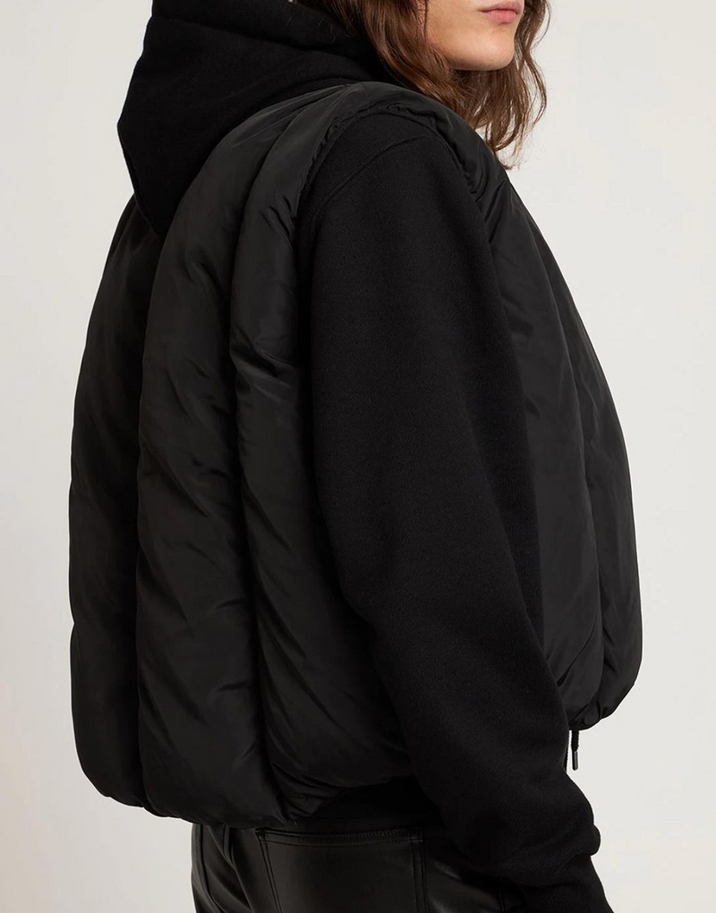 BOMBER PUFFER VEST - BLACK
