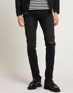 BOMBER BUTTON DENIM PANTS - VINTAGE BLACK