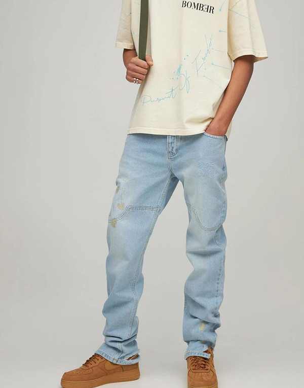 BOMBER PAINT DENIM - VINTAGE BLUE