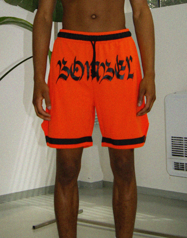 BOMBER LOGO SHORTS - ORANGE