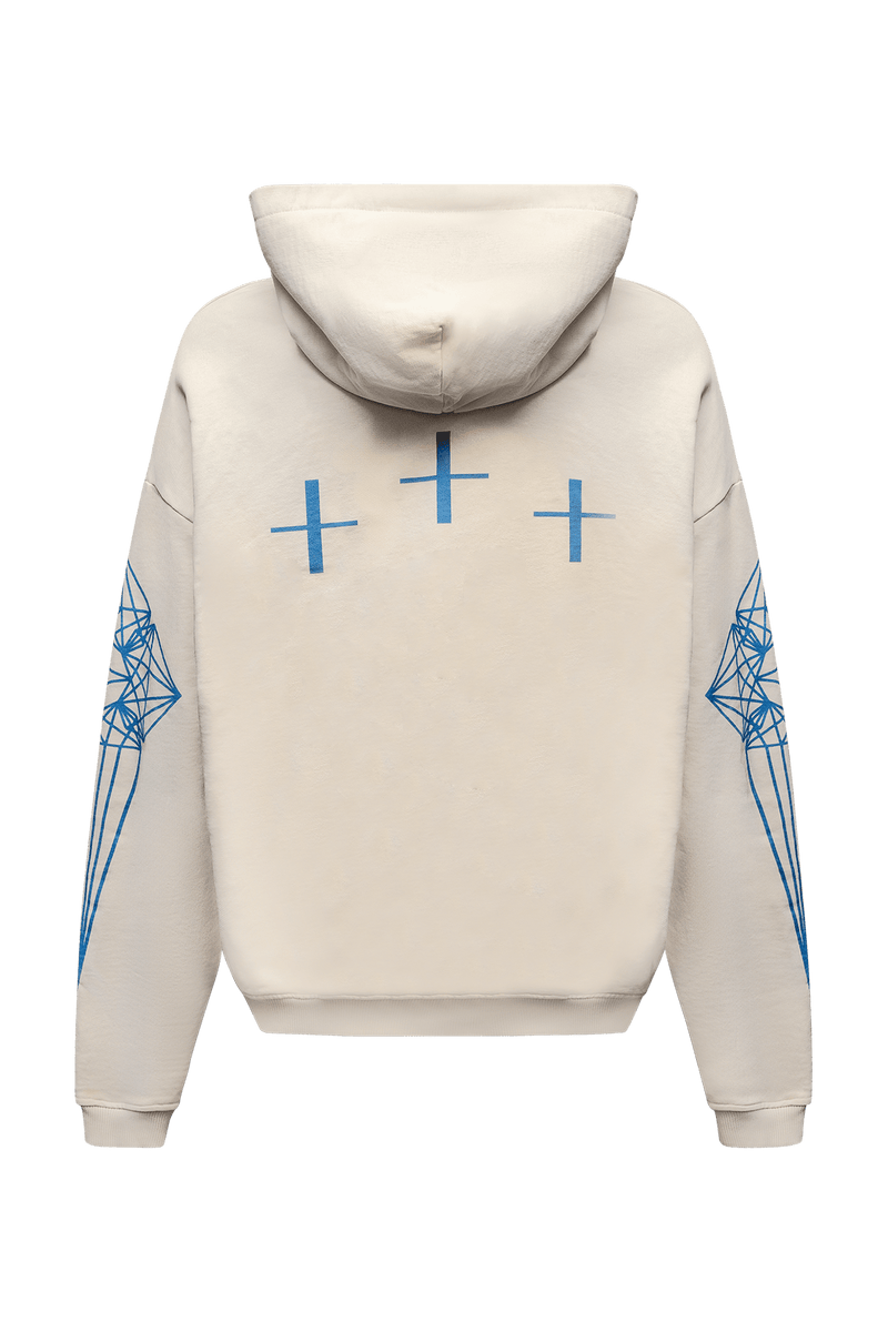 LST IN SHDWS CROSS HOODIE - OFF WHITE - BOMBER CLOTHING