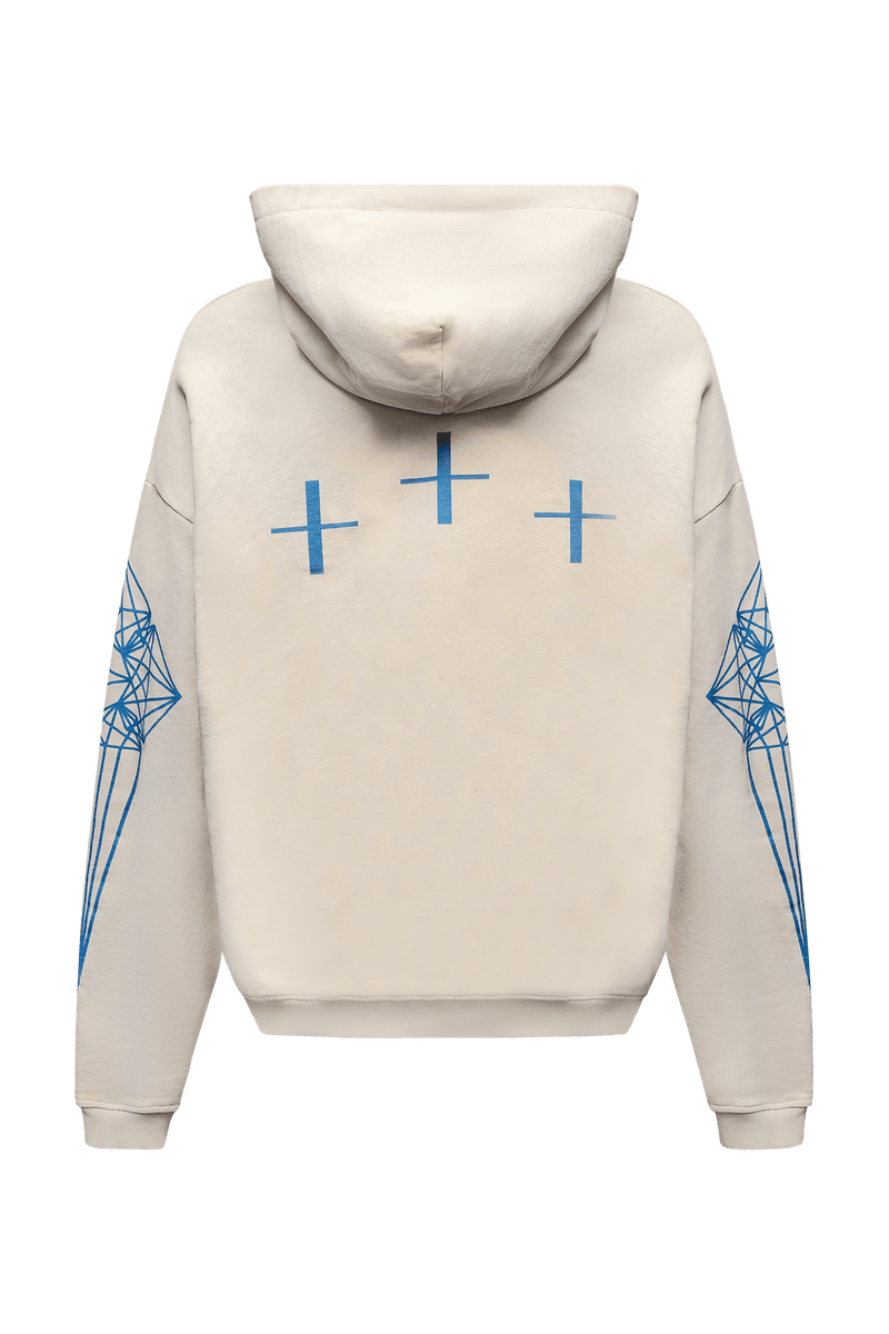 LST IN SHDWS CROSS HOODIE - OFF WHITE - BOMBER CLOTHING