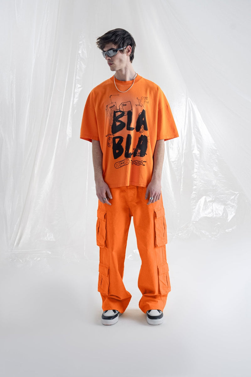 LST IN SHDWS T-SHIRT - ORANGE - BOMBER CLOTHING