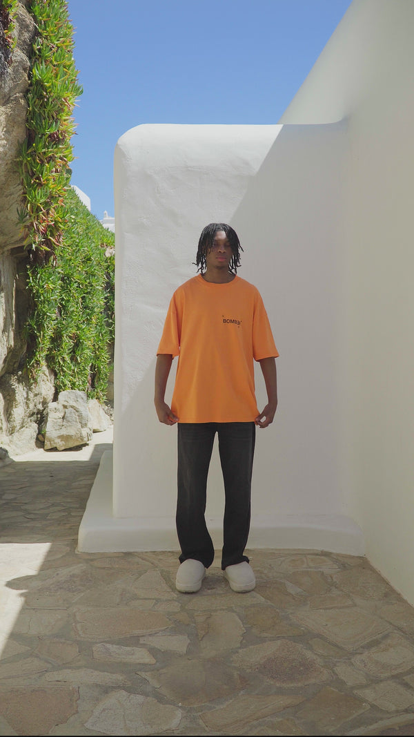 BOMBER LOGO T-SHIRT - ORANGE