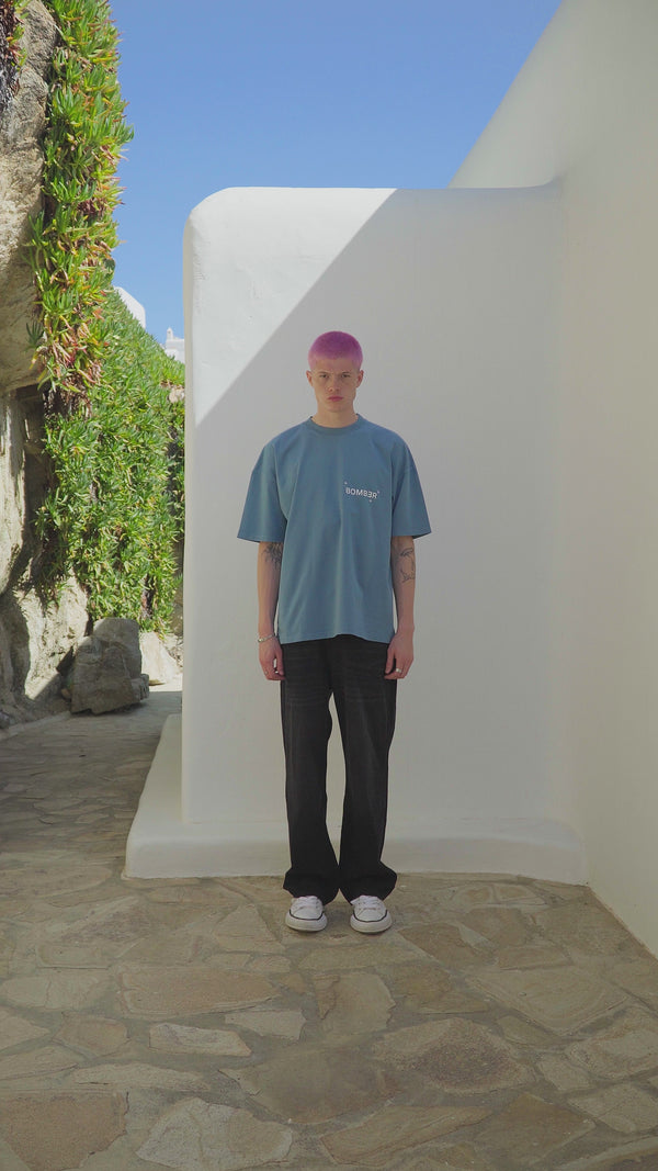 BOMBER LOGO T-SHIRT - SEA BLUE
