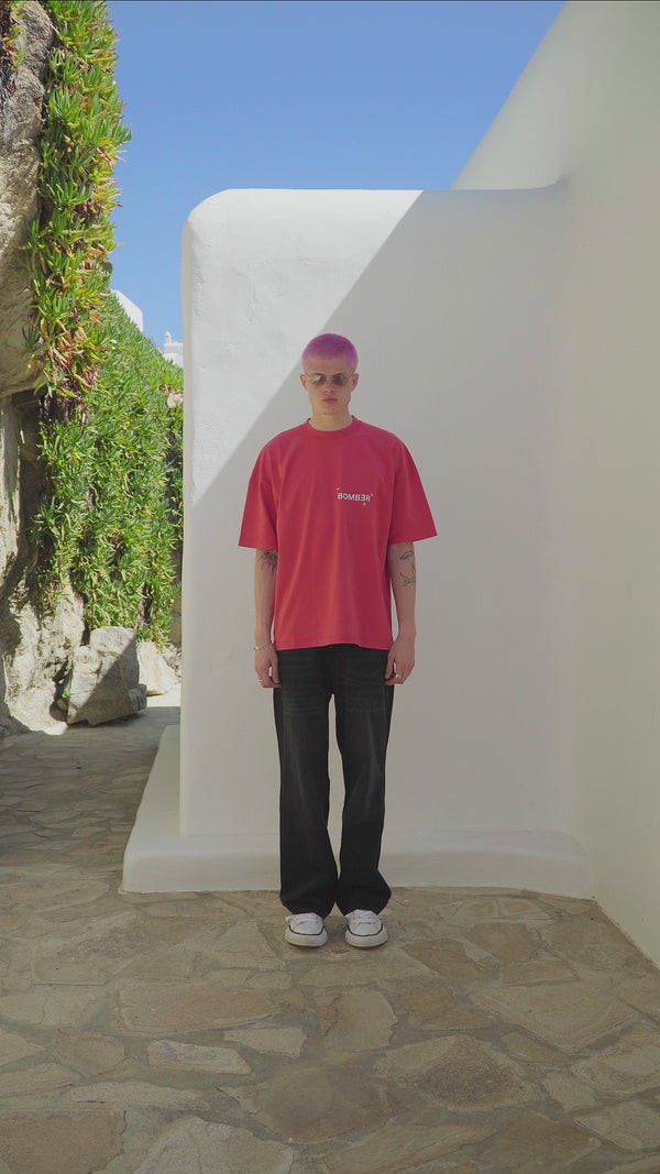 BOMBER LOGO T-SHIRT - RED
