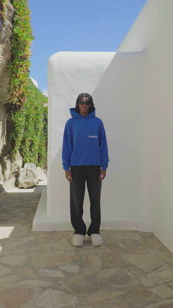 BOMBER LOGO HOODIE - BLUE
