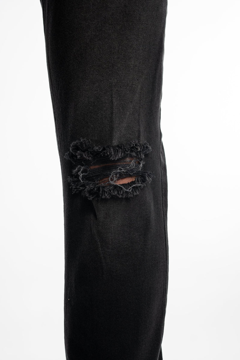 BUTTON DENIM PANTS - VINTAGE BLACK - BOMBER CLOTHING