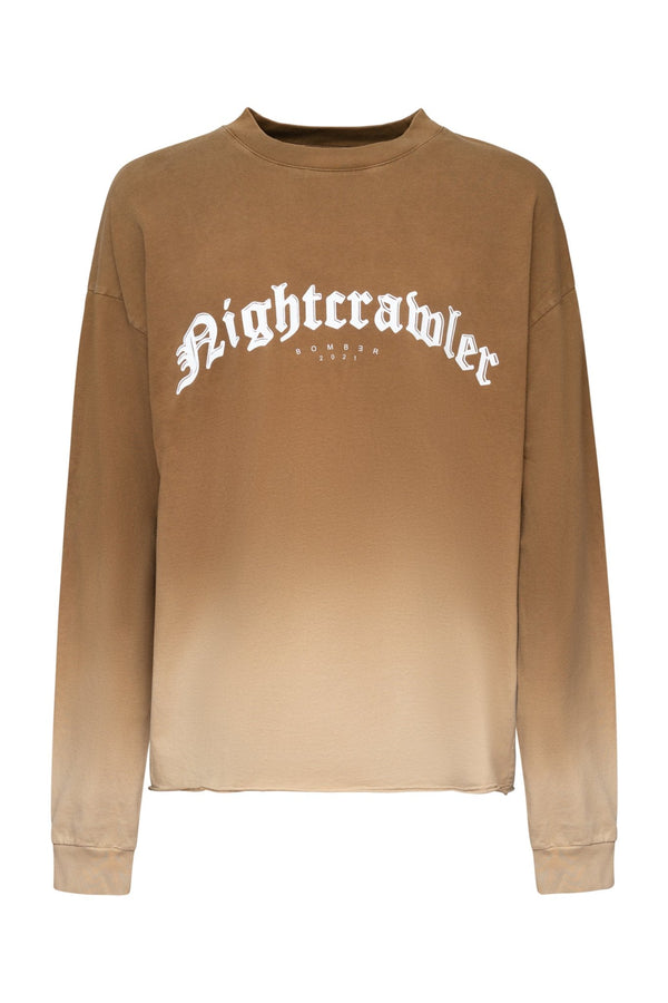 LONG SLEEVE T-SHIRT - FADED BROWN - BOMBER CLOTHING